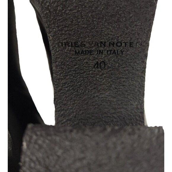 Dries Van Noten Mid-Calf Platform Sock Boots 40 10 Black Leather New - Picture 6 of 7